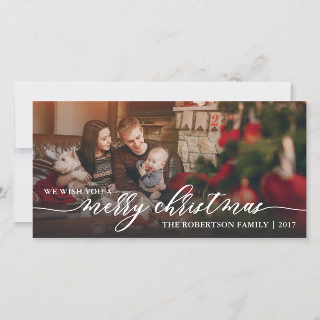 Merry Christmas Photo Card, Happy Holidays Holiday Card (Front)