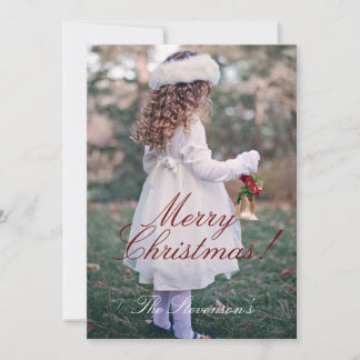 Merry Christmas Photo Card Personalized Name