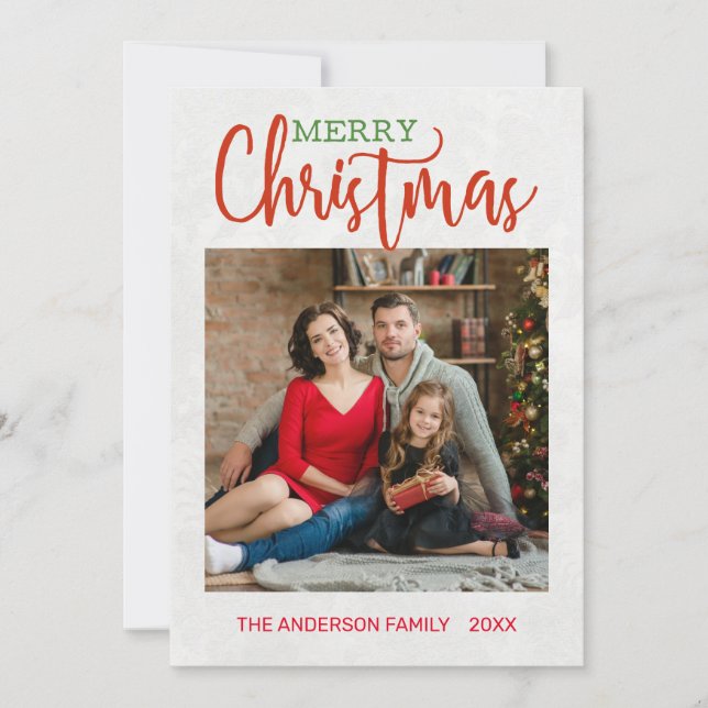 Merry Christmas Photo Christmas Card (Front)