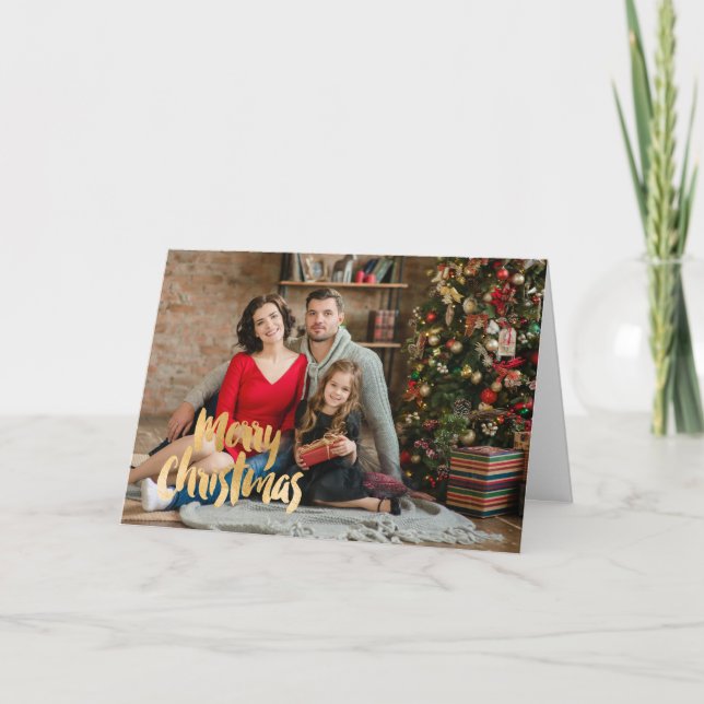 Merry Christmas Photo Christmas Card (Front)
