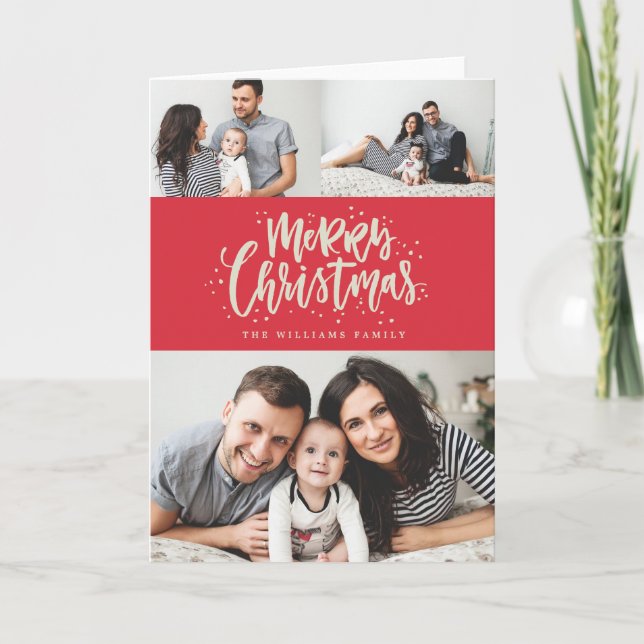 MERRY CHRISTMAS photo christmas greeting card (Front)