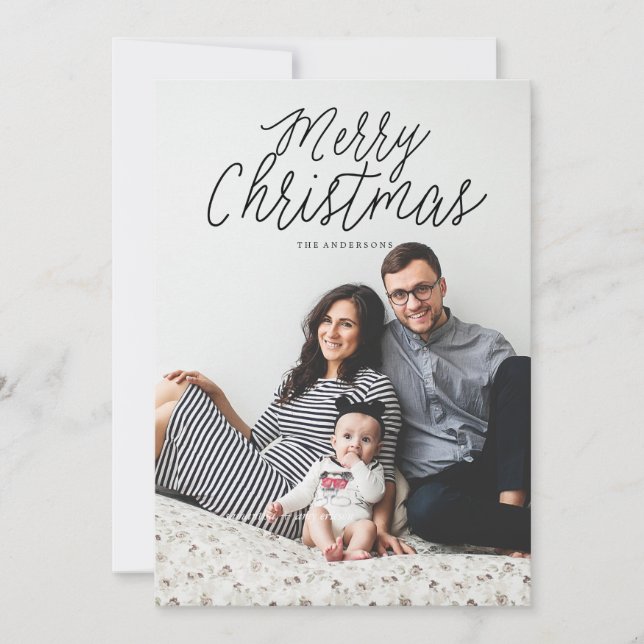MERRY CHRISTMAS photo christmas greeting card (Front)