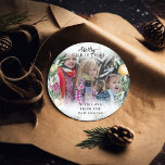 Merry Christmas Photo Classic Round Sticker<br><div class="desc">Merry Christmas Photo Sticker.</div>