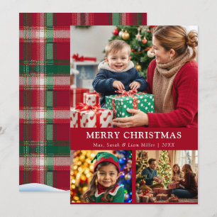 Merry Christmas Photo Collage 3 Photo Holiday Card