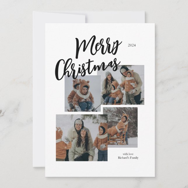 Merry Christmas Photo Collage Card (Front)