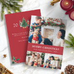 Merry Christmas Photo Collage Holiday Card<br><div class="desc">This cute and unique Merry Christmas photo card features a photo collage of 3 photos on the front and text for personalizing. The back includes a hand-painted watercolor nutcracker toy soldiers around a beautiful tree with text for adding a custom message. Find matching items in the Christmas Holiday Nutcracker Collection....</div>