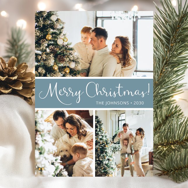 Merry Christmas Photo Collage Holiday Card (Creator Uploaded)