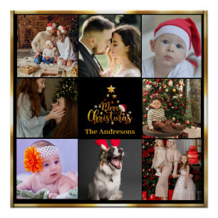 Merry Christmas Photo Collage  Poster