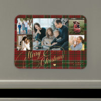 Merry Christmas photo collage rustic plaid