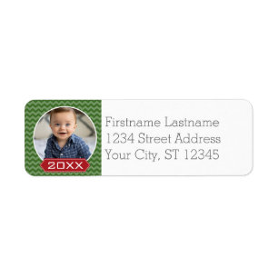 Merry Christmas Photo Custom Year - Green Red
