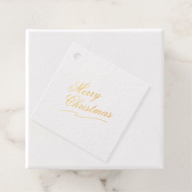 Merry Christmas Photo Favour Tags (With Box)