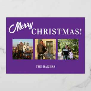 Merry Christmas Photo Foil Holiday Card