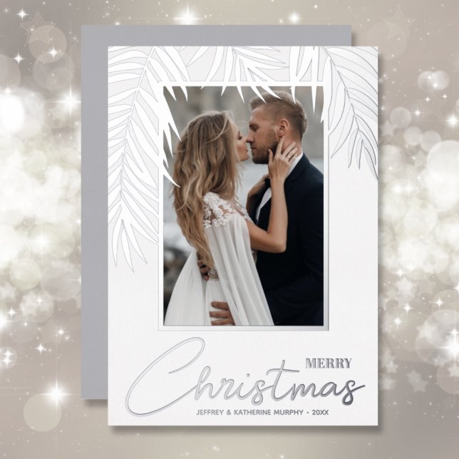 Merry Christmas Photo Foil Holiday Card (Creator Uploaded)