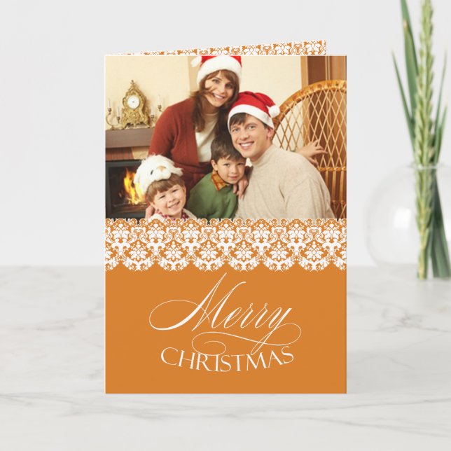 Merry Christmas Photo Folded Greeting Card (Front)