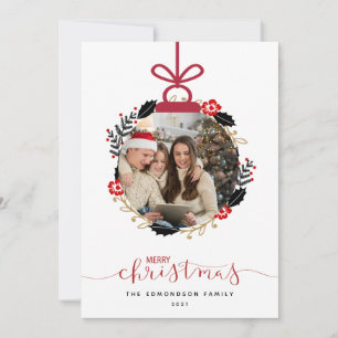 Merry Christmas Photo Globe Ornament Card