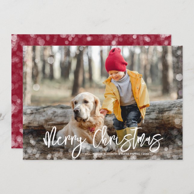 Merry Christmas Photo Holiday Card (Front/Back)
