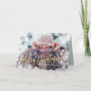 Merry Christmas Photo Holiday Card Snow