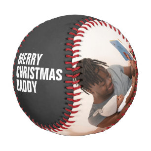 Merry Christmas Photo Holiday Gift Personalized Baseball