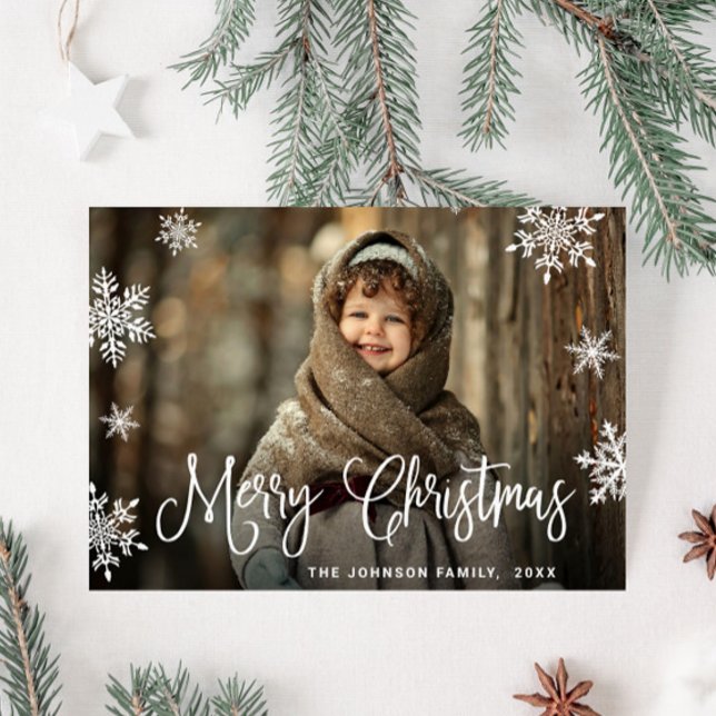 Merry Christmas PHOTO Holiday Magnetic Card (Creator Uploaded)