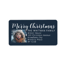 Merry Christmas Photo Holiday Return Address