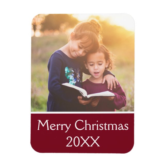 Merry Christmas Photo Magnet (Vertical)