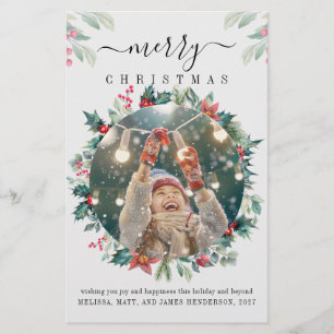 Merry Christmas Photo Mistletoe Holiday Card