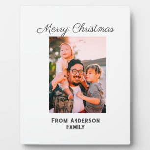 Merry Christmas photo modern love simple family mo Plaque