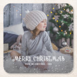 Merry Christmas Photo Paper Coasters<br><div class="desc">Give a personalized gift this Christmas! Easily add an image of your family,  pets or happy times with your friends,  for instance.</div>