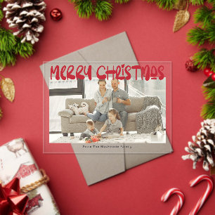Merry Christmas Photo Personalized Card Acrylic Invitations