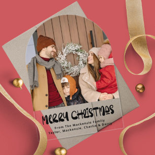 Merry Christmas Photo Personalized Card Acrylic Invitations