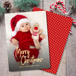 Merry Christmas Photo Personalized Script Holiday Card