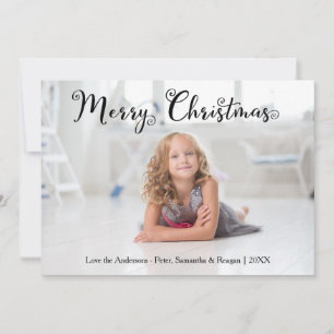 Merry Christmas Photo Swirly Font - Christmas Card
