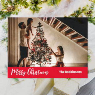 Merry Christmas Photo template Greeting Holiday Postcard