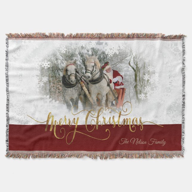 Merry Christmas Photo Throw Blanket (Front)