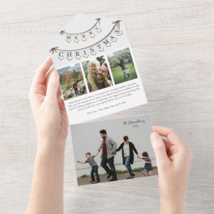 Merry Christmas Photo Tri-fold All in One Card 