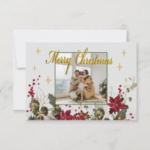 Merry Christmas Photo Typography Christmas Card