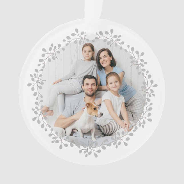 Merry Christmas Photo Wreath Ornament (Front)