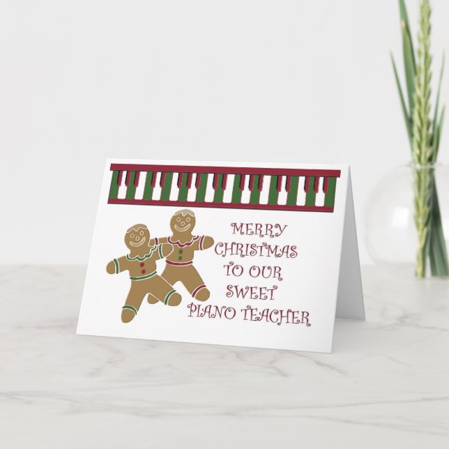 Merry Christmas piano teacher Holiday Card (Front)