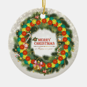 Merry Christmas Pickleball 1 Ornament
