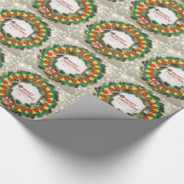 Merry Christmas Pickleball 1 Wrapping Paper (Corner)