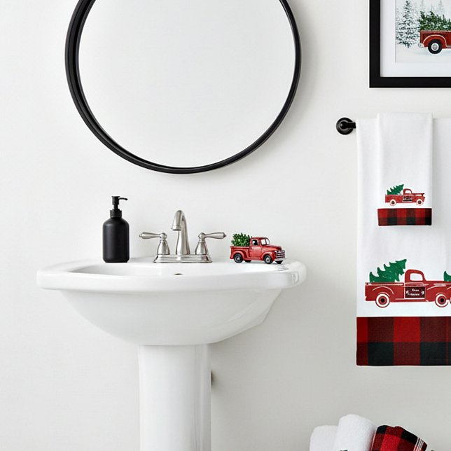 Merry Christmas pickup and tree Bath Towel Set (Creator Uploaded)