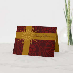Merry Christmas Pine Cone Present III Holiday Card