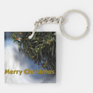 Merry Christmas Pine Tree and Snow