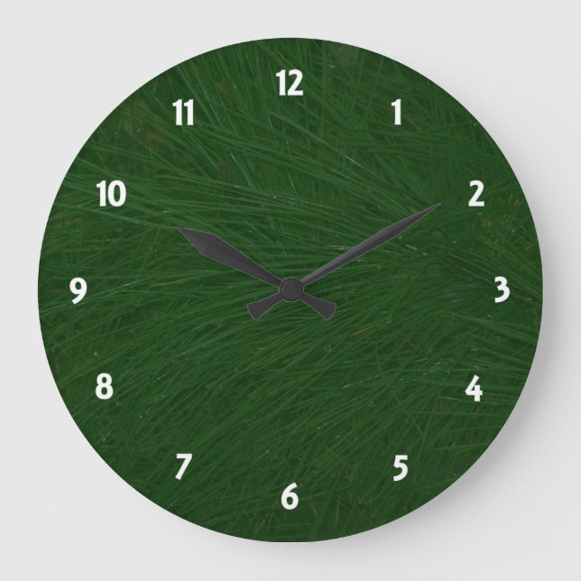 Merry Christmas Pine Tree Close Up Large Clock (Front)