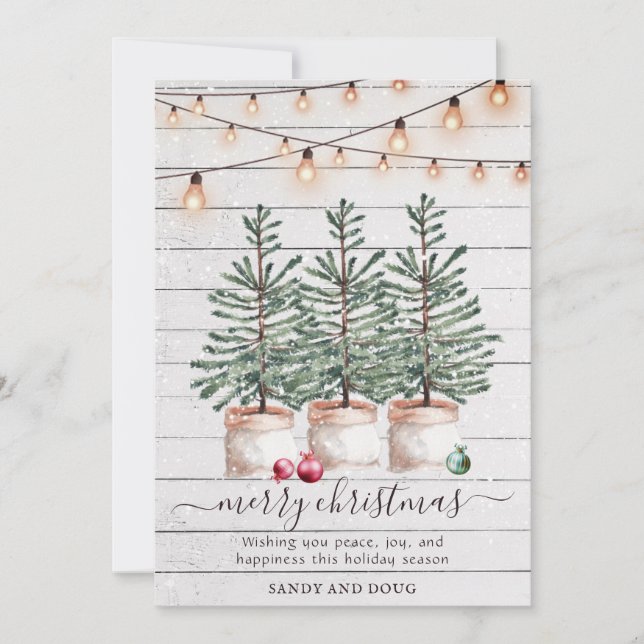 Merry Christmas Pine Tree Farm Holiday Card (Front)