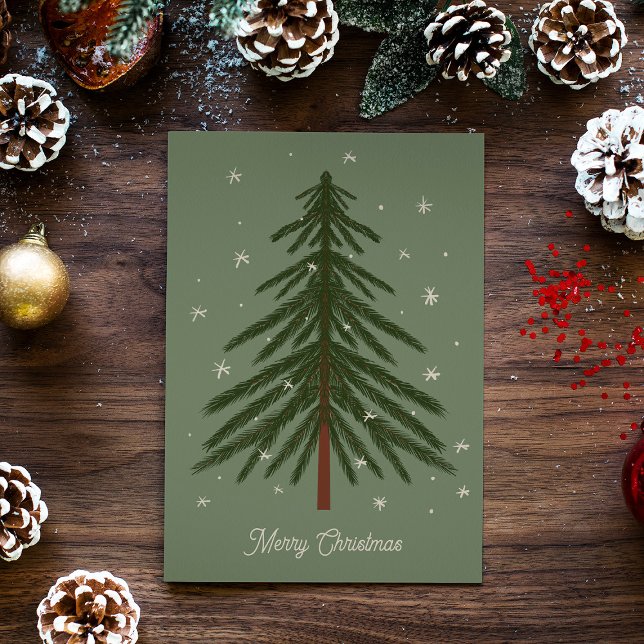 Merry Christmas Pine Tree Postcard (Creator Uploaded)