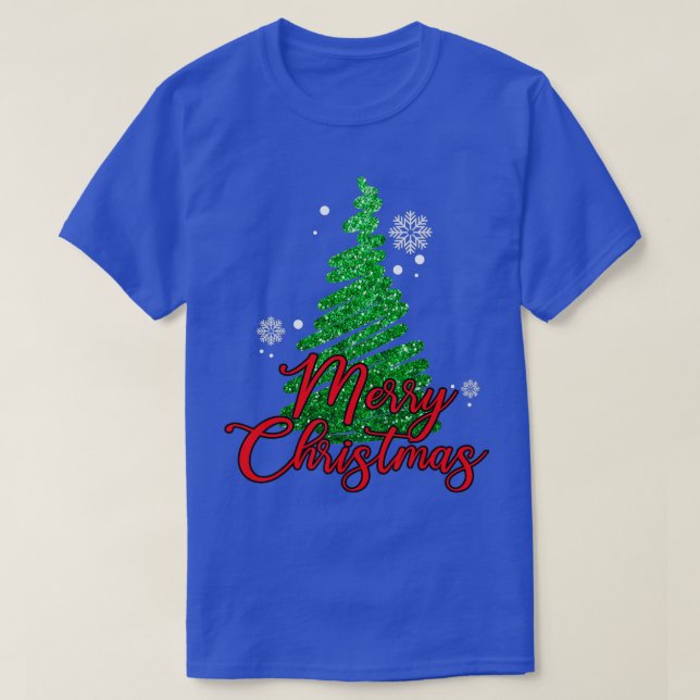 Merry Christmas Pine Trees Christmas Tree Xmas 1  T-Shirt (Design Front)