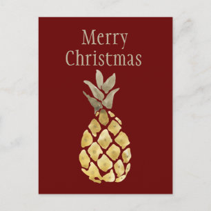 Merry Christmas Pineapple Holiday Postcard
