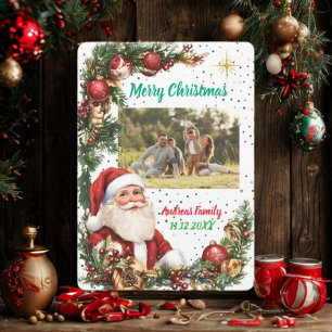 Merry Christmas Pineneedle Photo Holiday Card