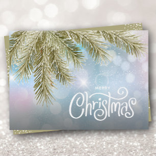 Merry Christmas Pines Flat Holiday Card